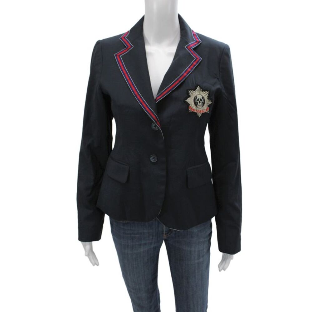 Libertine Women Black Wool Basic Jacket Button Long Sleeve Size M